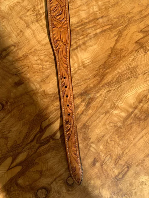 M.L. Leddy's fully hand tooled western leather belt size 30. Retails at $250 2