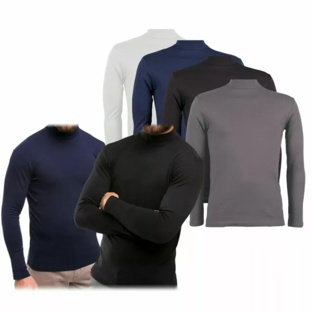 Maglia Da Uomo Lupetto Termico con Interno Felpato Slim Fit A Mezzo Collo KA28