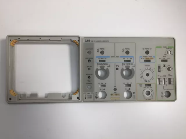 Tektronix 2213 Oscilloscope Front Panel with Decal & CRT Bumpers 386-4444-00