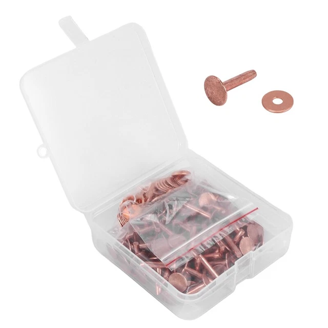 100 Rivets En Cuir – 9mm X 8mm – Ton Bronze – Uxcell – Neuf