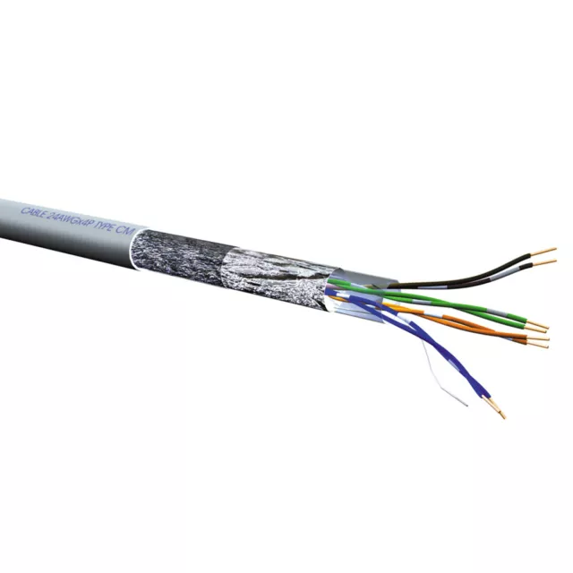 Patchkabel S/FTP Kabel Kat.5e (Class D), Litze, 100m für Gigabit-Netzwerk