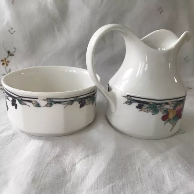 ROYAL DOULTON  autumn’s glory Sugar Bowl And Milk Jug Creamer. Pre Owned