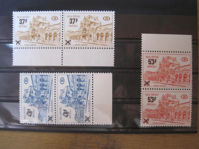 Belgien Postpaketmarken Mi.Nr. 64-66 * Doppelstücke mit Rand