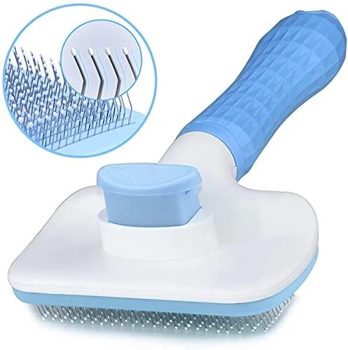 Self Cleaning Slicker Brush for Dogs and Cats,Pet Grooming Tool,Removes blue-1