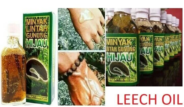 4 x 30ml Leech Oil Mountain Green para tamaño de pene más largo más grande...