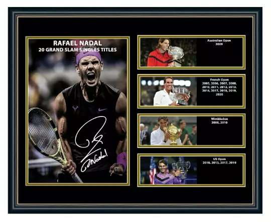 Rafael Nadal 20 Grand Slam Titles Signed Limited Edition Framed Memorabilia