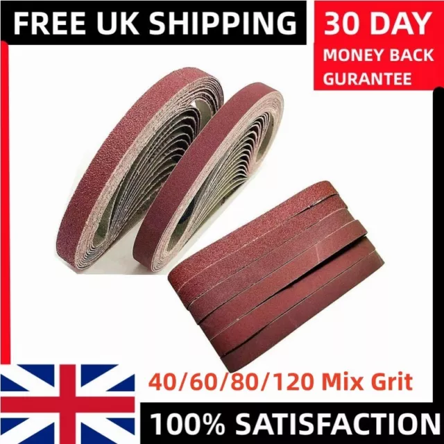 20Pcs Sanding Belts 457 x 13 mm,5 Each of 40/60/80/120 Mix Grit for Belt Sander