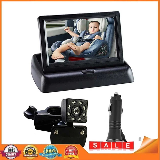 LED-Nachtsicht-Autositz-Kamera-Babyphone mit 4,3-Zoll-Klappbildschirm