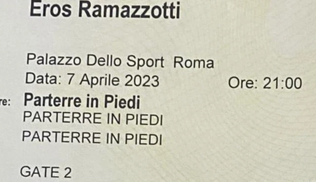 1 biglietto concerto-evento Eros Ramazzotti Roma 7 aprile 2023
