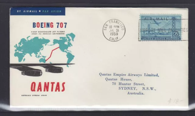 FFC 1959 QANTAS San Francisco To Sydney Australia Service Boeing 707 ffc-1959-qantas-san-francisco-to-sydney-australia-service-boeing-707