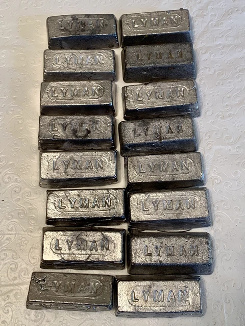 16 LYMAN LEAD INGOTS BARS 16.5 Pounds FOR LEAD CASTING Fishing Bullets