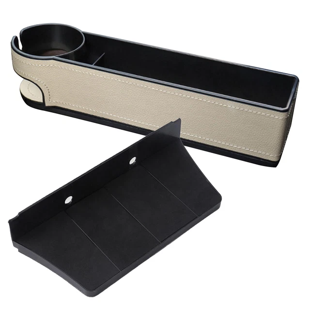 Scatola di stoccaggio spazio sedile auto facile da pulire grande capacità supporto spazio sedile auto beige