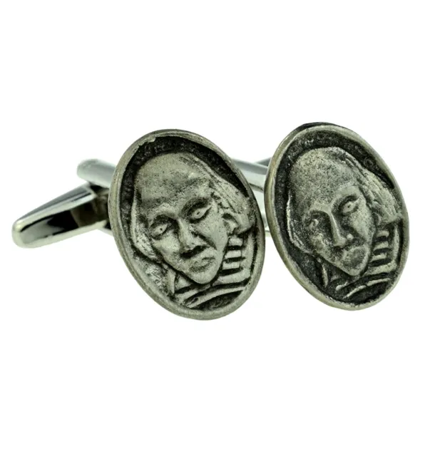 William Shakespeare Poet English Pewter CUFFLINKS Mens Birthday Present GIFT BAG