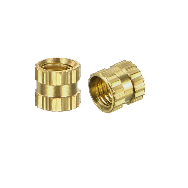 M3 x 4mm(L) x 4mm(OD) Dadi zigrinati in ottone con inserto filettato 100 pz