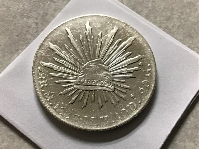 1887 Mo MH MEXICAN 8 REALES SILVER  RARE HIGH GRADE
