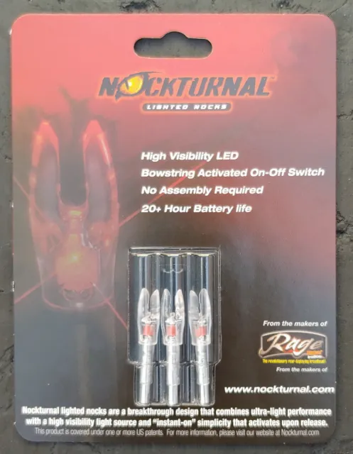 3 pack - Nockturnal G Nock Lighted Arrow Nocks -- Red