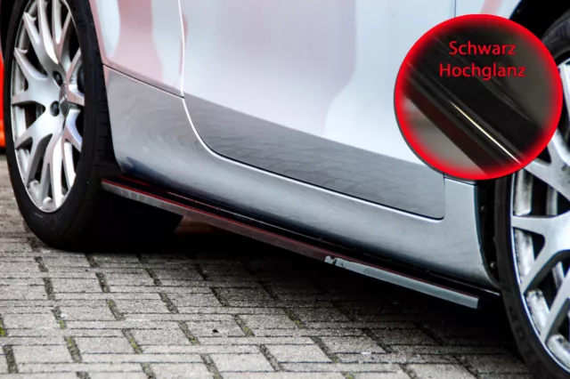 Cup7 Seitenschweller Sideskirts aus ABS für Audi TT 8J Schwarz Glanz