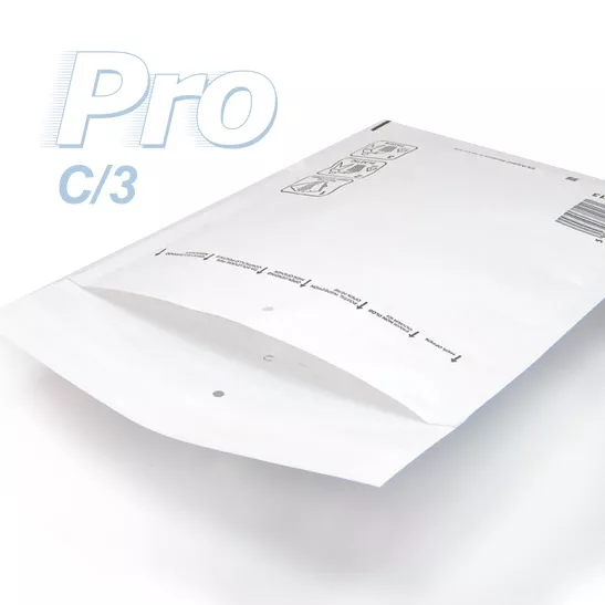 100 Enveloppes à bulles blanches gamme PRO taille C/3 format utile 140x215mm