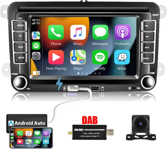 Android 12 Autoradio DAB Carplay GPS Navi für VW Touran Passat Golf 5 6 Polo EOS