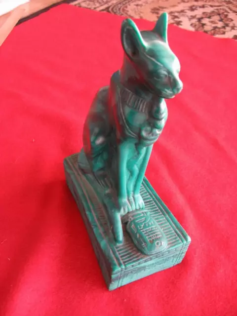 Ancient,Amazing stone Egyptian Statue,Cat Bastet goddess of protection with m