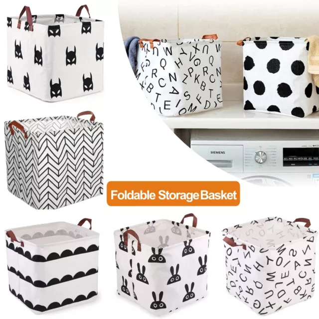 Collapsible Storage Bin Fabric Foldable Cube Organizer Toy Basket with Handle