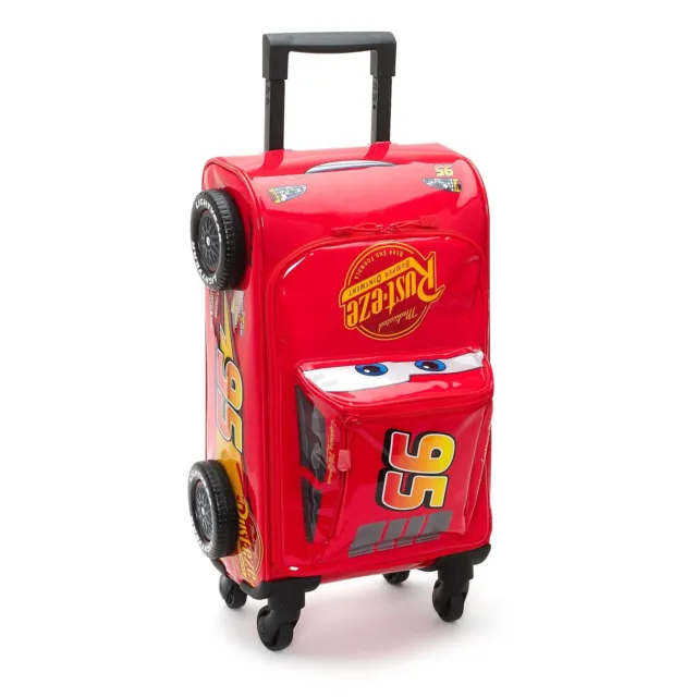 Disney Lightning McQueen Rolling Luggage Pixar Cars Kids Travel Handy Suitcase