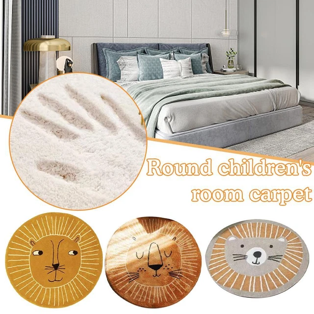 Tappeto grande rotondo LEONE bambini asilo nido sala giochi pavimento strisciante bambini decorazione C1U2
