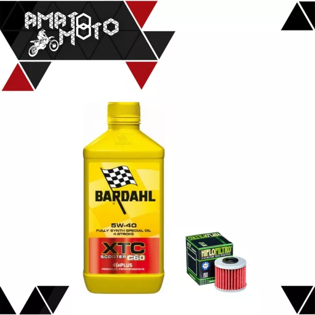 Kit Tagliando 1Litro Olio Moto Bardahl Xtc 5W40+Filtro Hf117 Per Honda 700