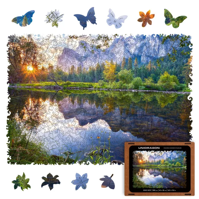UNIDRAGON Wooden Puzzle Nature Series "Forest Lake" KS size 500 pieces