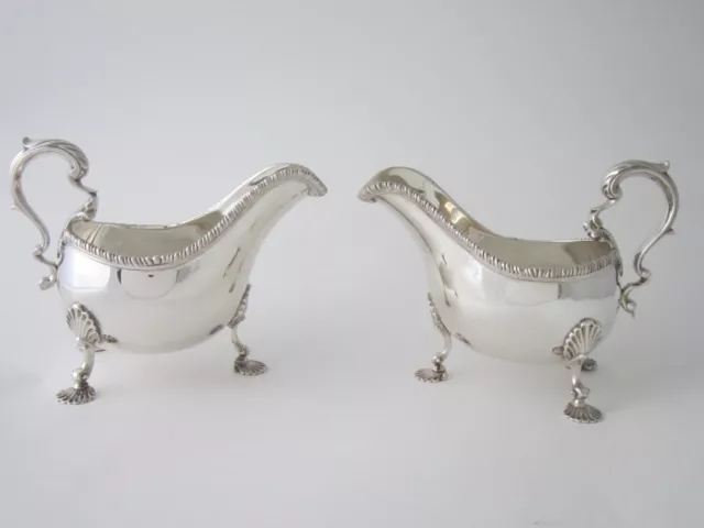 Antique Victorian Sterling Silver Sauce Boats - 1884 by S.V.