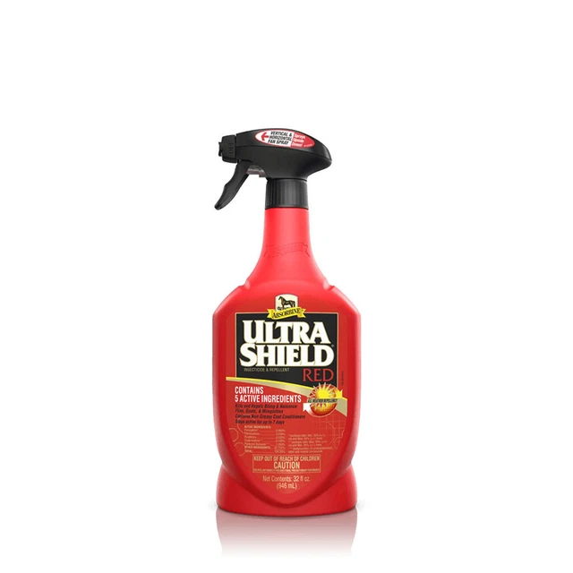 Ultra Shield ULTRASHIELD Red Sprayer 32 oz Broad Spectrum Horse Equine Fly Spray