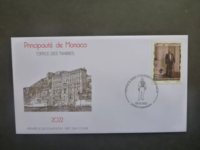 MONACO 2022 Ad. Prince Albert I to the Institute of France FDC First Day Cover