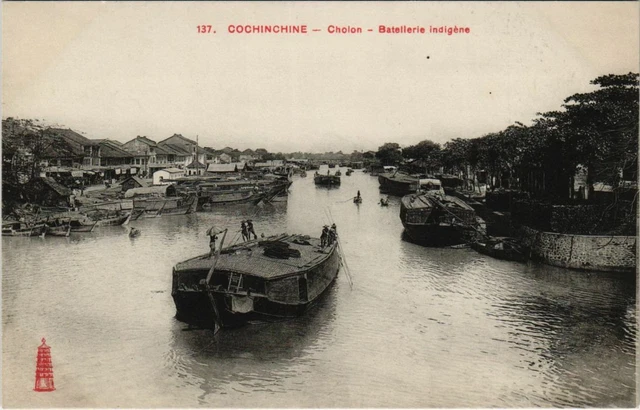 CPA AK VIETNAM COCHINCHINE Cholon - Indigenous Boatworks (60610)