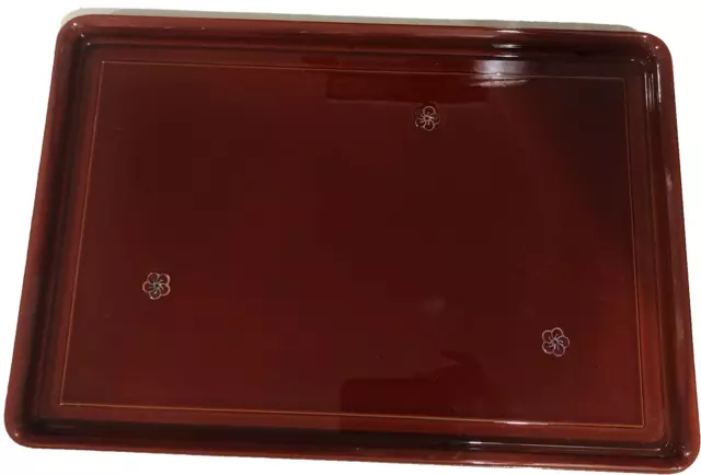 Red Laquered Serving Tray 16.5x 11.5 Japan North American Trading Co