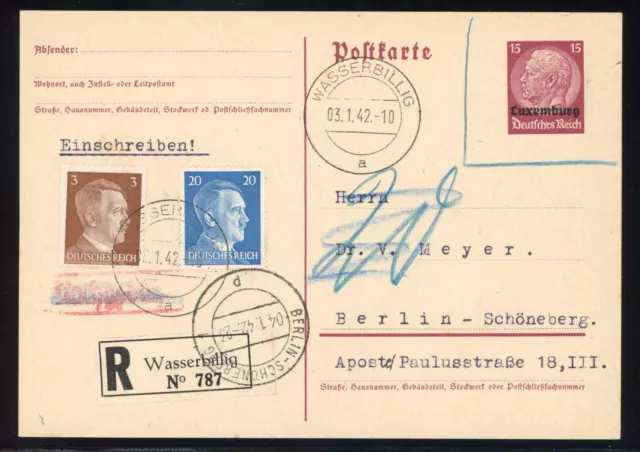 Deutsche Besetz.II.WK Luxemburg, 1942, P 3, Brief