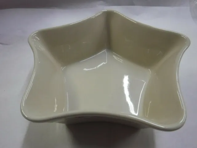 2001 Longaberger Pottery Dish Bowl For 10" Shining Star Basket Ivory Red H910-1