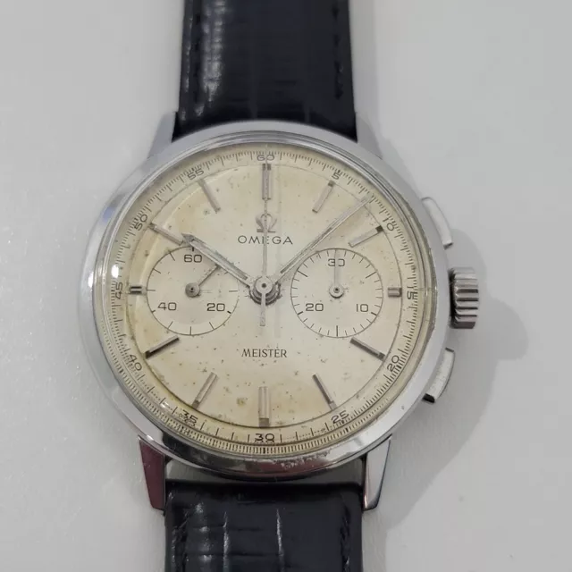 Herren OMEGA Meister Ziffernblatt 36mm Manuell Wind Chronograph 1960s