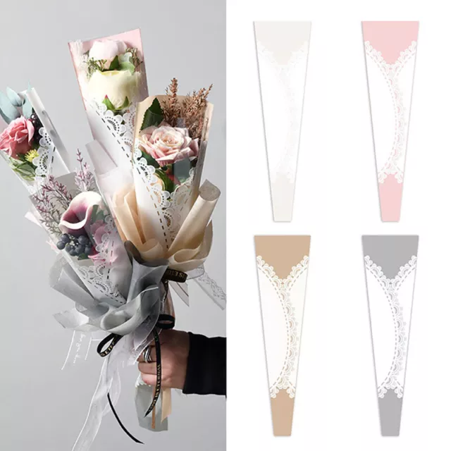 20Pcs Rose Bouquet Wrapping Sleeve Plastic Bags Flower Transparent Packaging Bag