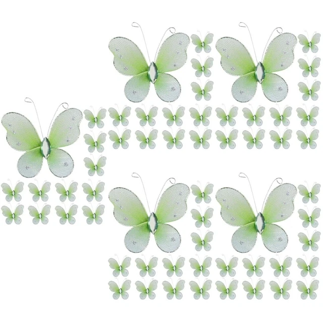 60 PIEZAS red mariposas manualidades mariposas meras mariposas de alambre de red