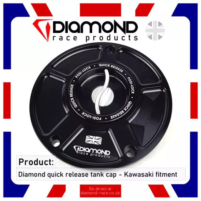 Diamant - Schnell Freigabe Tankdeckel - für Kawasaki Z1000 Inkl SX / R -