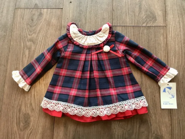 Beautiful Spanish Designer Baby Ferr Dress & Bonnet Size 1 Month 2