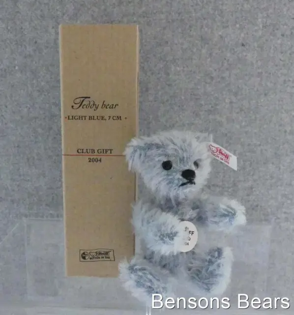 Steiff 2004 Club Renewal Gift Miniature Bear Pale Blue Mohair 7cms Ean 420429