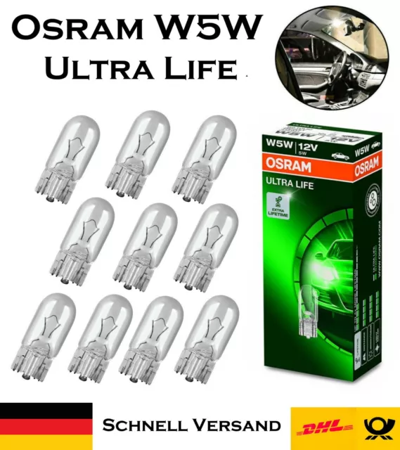 10x Osram W5W 12V 2825ULT Ultra Life Innenbeleuchtung Ersatz Halogen Auto Birne