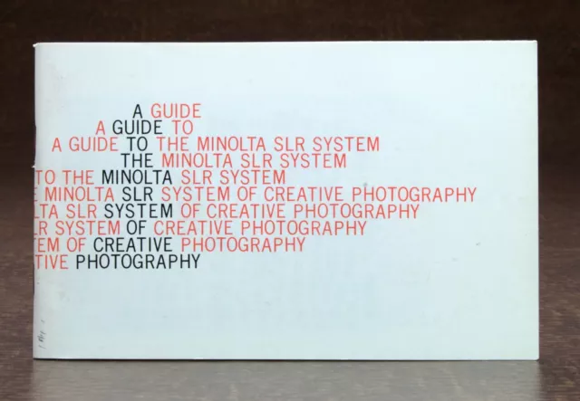 Guide to the Minolta SLR System of Creative Photography Genuine Original