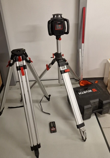 Professional Rotationslaser max. Arbeitsbereich 500 m rot, Linienlaser 360 Grad Laser höhenmesser Wasser- und staubdicht Außenbereich