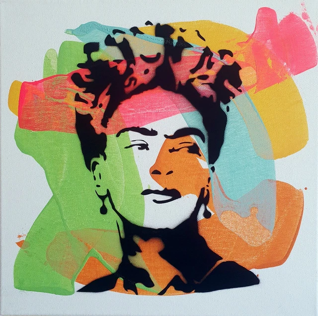 Tableau POP ART Signé SIMONE VEIL – Street Art Graffiti Sur Toile – Pièce Unique
