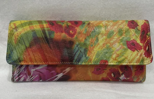 Gorgeous NEW Women's Watercolor Floral Sadie Tri-Fold Clutch Wallet