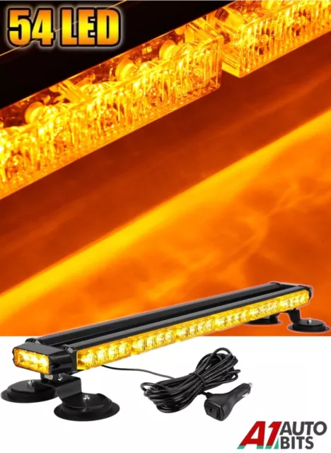 29" LED Roof Recovery Light Bar Amber Warning Flashing Magnetic Beacon 12v 24v