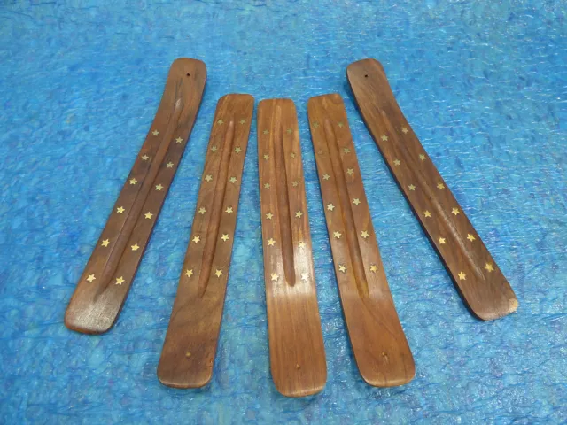 10 INCH Incense burner ash catcher stick brass star inlay (5 PCS LOT) FREE SHIP