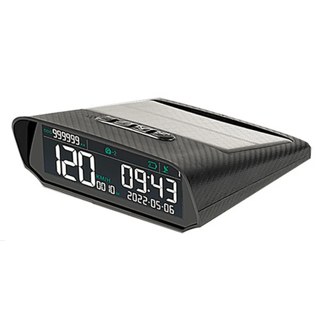 Car HUD Display Digital GPS Speedometer w/Solar Charged Mileage Over Speed Alarm